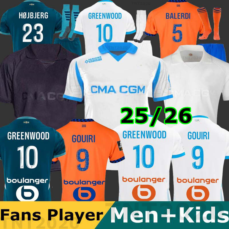24 25 maillot de foot GREENWOOD 125th Anniversary Soccer jerseys OUNAHI harit 2024 2025 OM man GOUIRI 9 KIDS football shirt hommes enfants BALERDI RONGIER FANS player