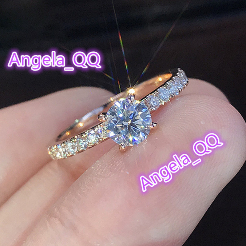 Crystal Engagement Design Hot Sale Rings for Women White Elegant Rings Female Wedding Bridal Jewelry Gift