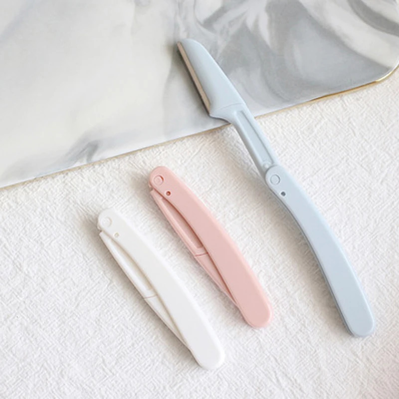 3PCS Portable Eyebrow Trimmer Safe Shaper Foldable Razor Blade Womens Makeup Tools 250516