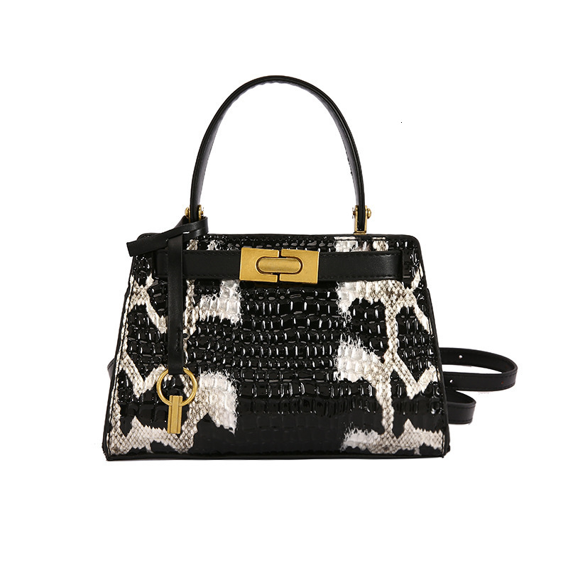 Luxury Brand Designer Bag 2024 New PU Trendy Crossbody Women's Fashion Serpentine Handheld Shoulder Kelly Bag