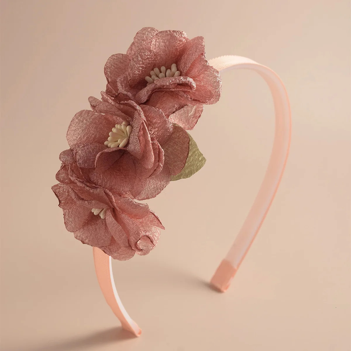 Advanced Handmade Flower Girls Headbands Cute Pearl Feather Wedding Crown Princess Dance Party Headwear Fashion Hoop Accessories 250528