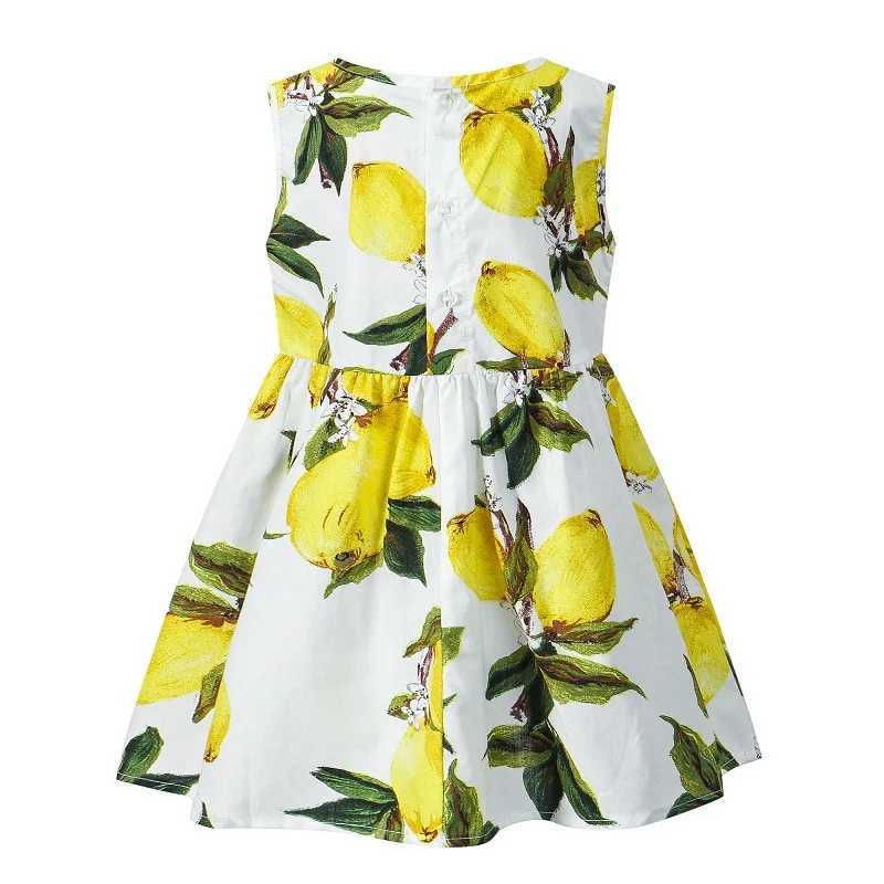 Summer Kids Clothes Girl Korean Fashion Lemon Sleeveless Cotton Toddler Dress Baby Dresses Children Boutique Clothing BC1120 X250528