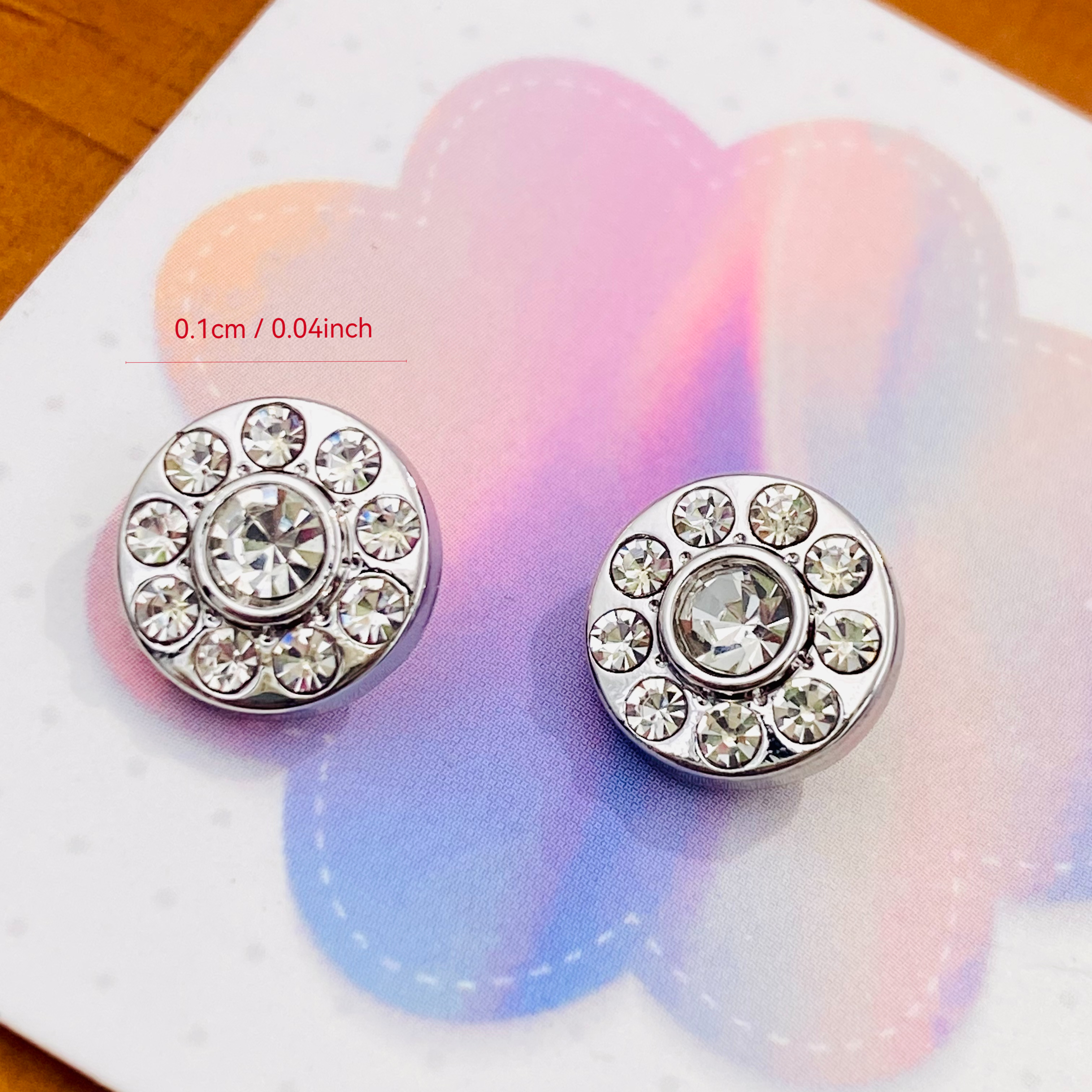 5-pack small fragrant style full diamond crystal button round sweet and luxurious high-end women's shirt sweater dress button