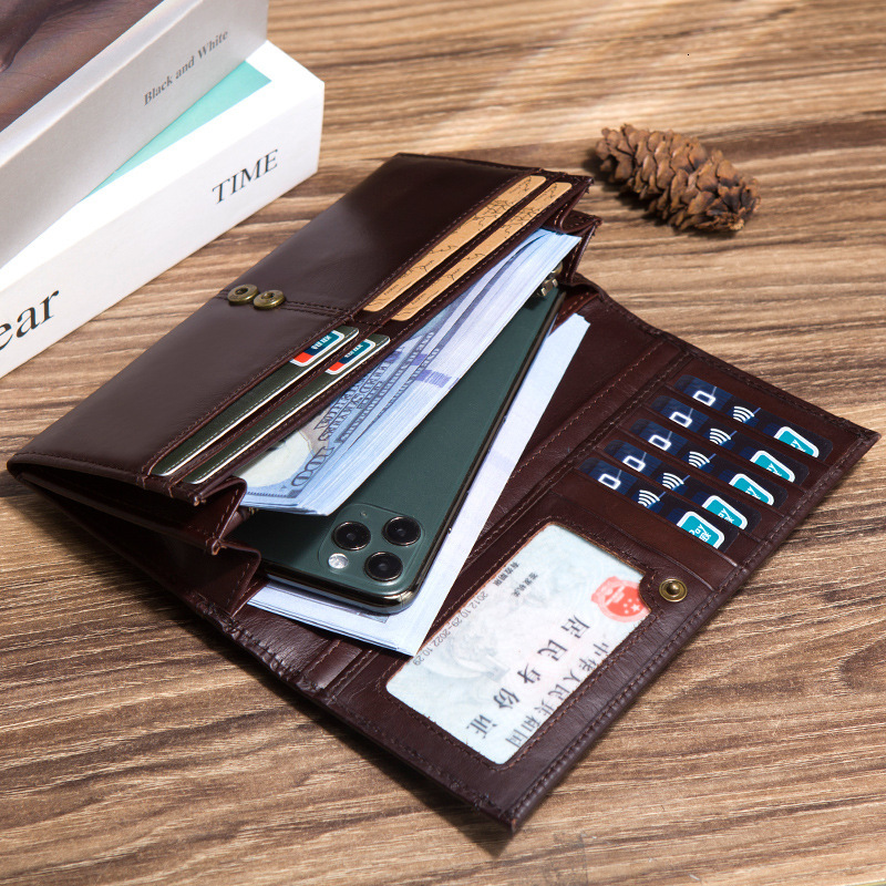 Free Shipping Designer Wallet Fashionable New Suit Leather Wallet Leather And Cowhide Long Handbag Men's And Women's Multi Card Card Bag Mob