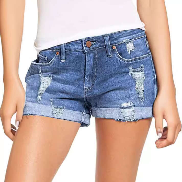 Shorts Women Denim Shorts Elastic Ripped Denim Shorts For Women Jean Shorts