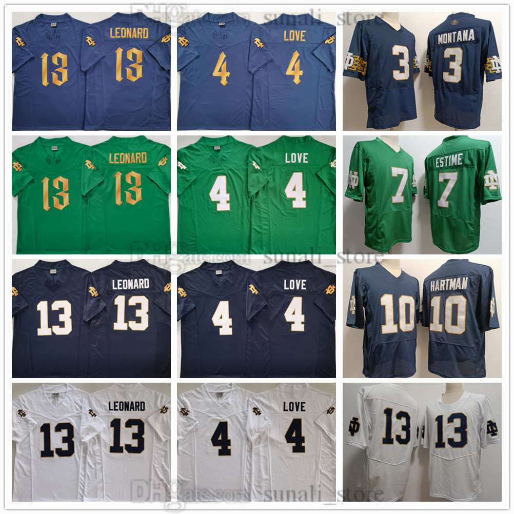 13 Riley Leonard Jersey Men's Football 2024/25 College Notre Dame Fighting Irish 4 Jeremiyah Love 3 Joe Montana 7 Audric Estime 10 Sam Hartman 12 Ian Book Stitched