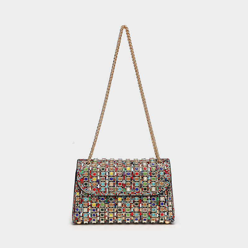 2025 Spring New Versatile Fashion Silver Rhinestone Shoulder Crossbody Handbag Inlaid Bag