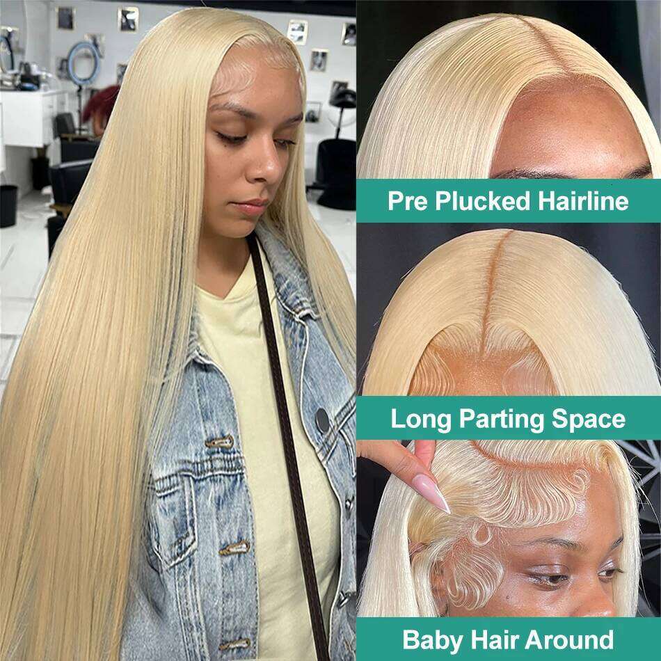 Melodie 250% 613 HD 30 42 Inches 13x6 Honey Blonde Bone Straight Front Human Hair Wigs 13x4 Lace Frontal Brazilian Remy Wig