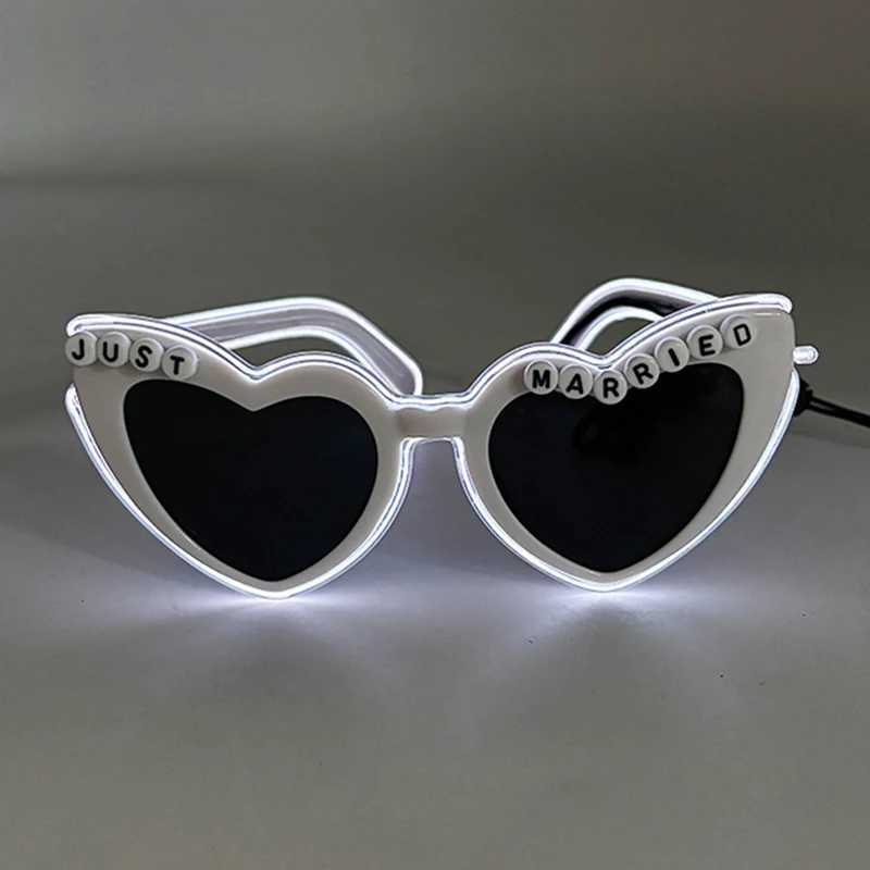 LED Just Married Glasses Wedding Party Bridal Shower Bride To Be Gift Wedding Decorations For Ceremony Light Married Sunglasses W250528