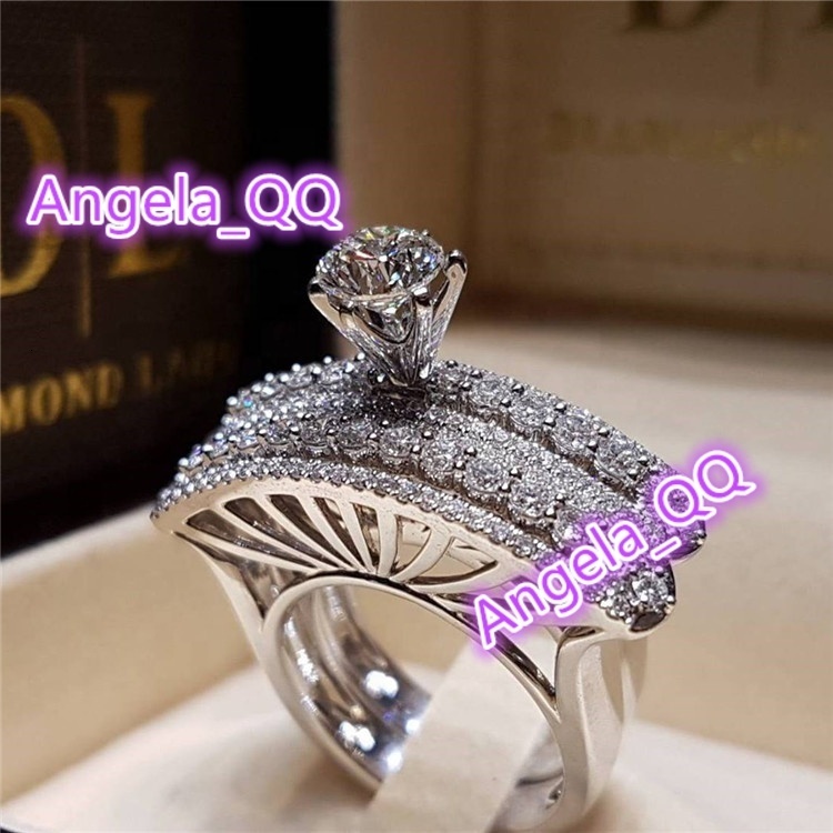 Luxury Silver Color Ring Classic Wedding Ring Jewelry Rings for Women Bridesmaid Gifts