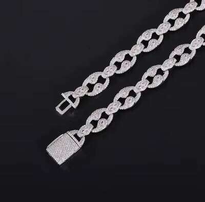 New Sier Chains Original Certified for Man Women Eyes Moissanite Dia Necklace Gold Jewelry Packaging Gift