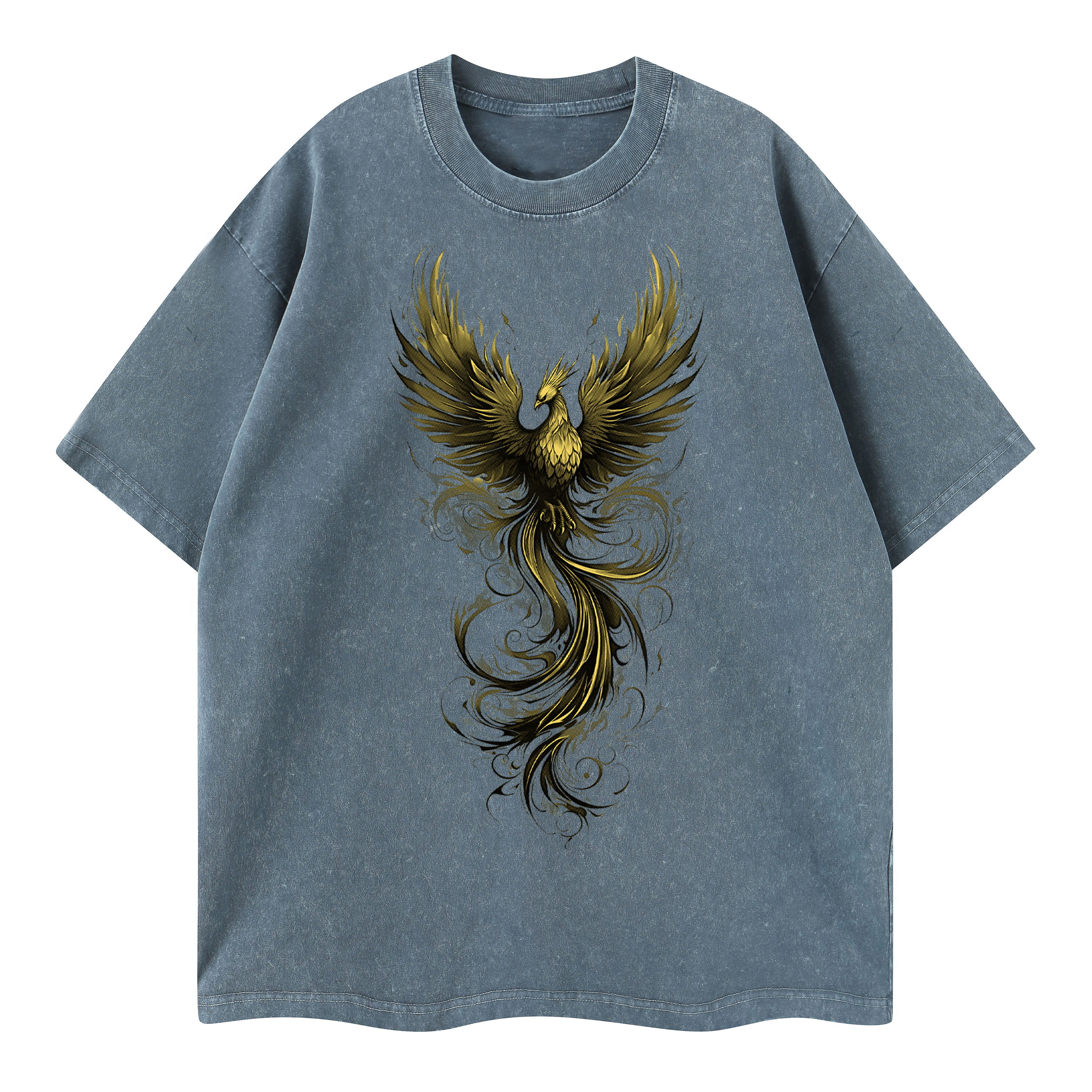 T-shirt men's top designer cotton T-shirt Hot stamping phoenix short sleeved clothing high-quality fashionable T-shirt