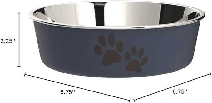 Stainless Steel No-Tip Pet Bowl - Non-Skid Spill-Proof Medium Size Y250528