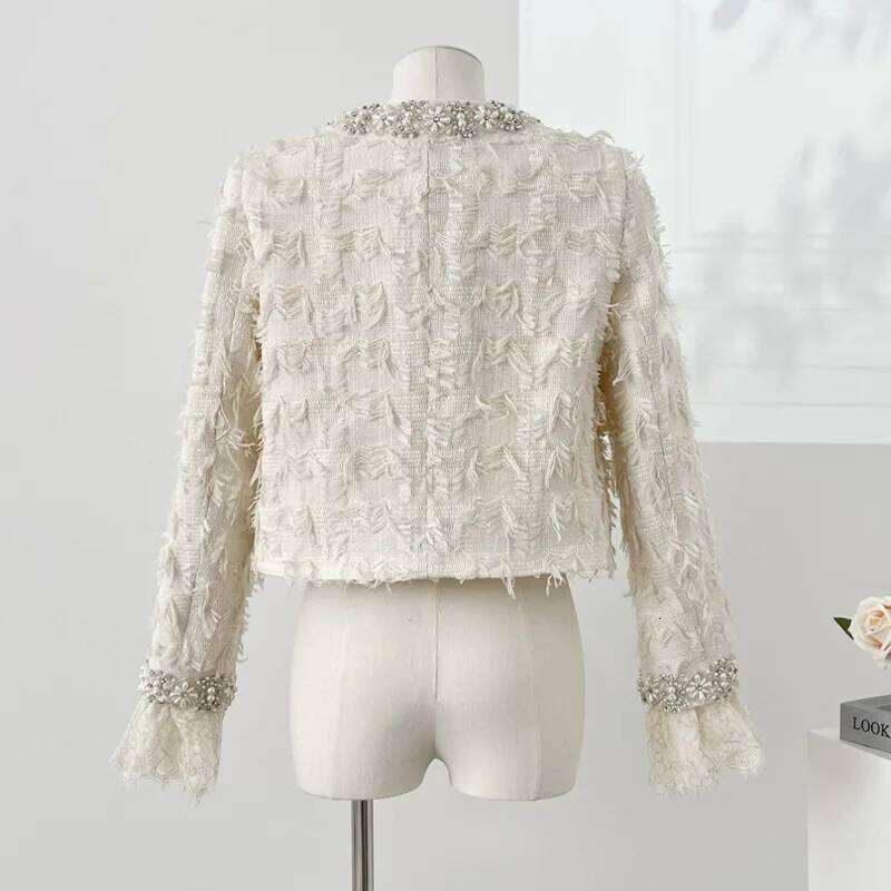 autumn winter Tweed Jackets For Women Korean Fashion Sweet All-Match Woolen Coat Outerwears chaquetas veste