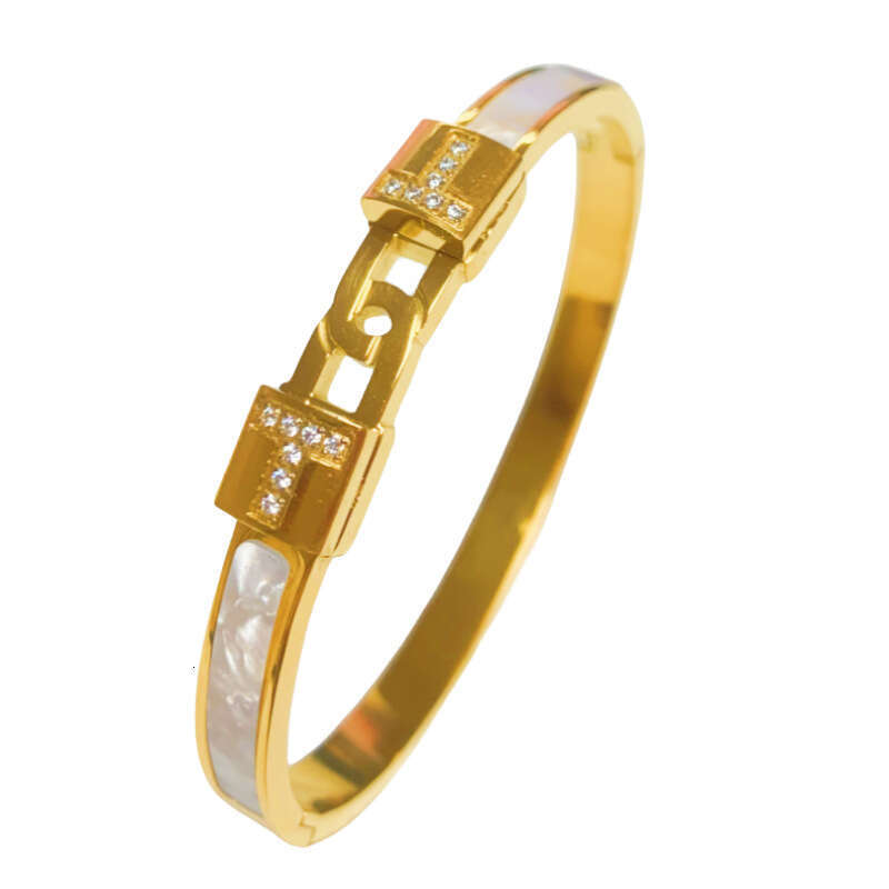 Stainless Steel Light High-End Micro-Inlaid Full Dia for Women Fashion Simple Non-Fading Couple Bracelet