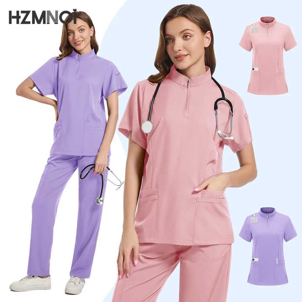 Surgery Scrubs Shirt Short Slve Pet Shop Doctor Nurse Nursing Uniform Set Women Workwear Scrub Tops+pant Medical Uniform X250528