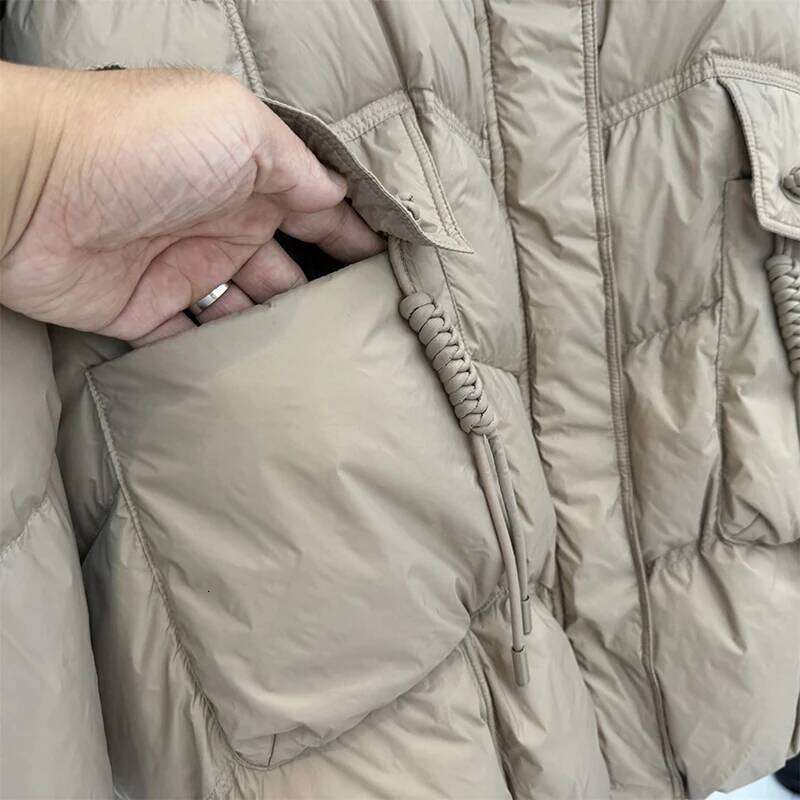 Schinteon Women Jacket Casual Loose Over Size Autumn Winter Outwear White Duck Down Warm Thick Coat with Hood New
