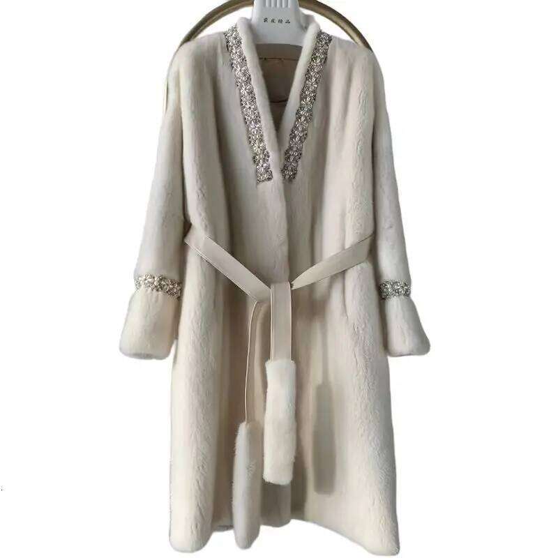 Veet Coat for Women, Faux Mink Fur Jacket , Thicken Outwear, Loose Casual, Long and Warm, Female Fashion, New, Winter, 2023