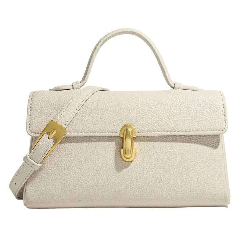 2024 New Simple Fashion Litchi Texture Soft Leather Handbag Women's Casual Versatile Single Room Crossbody Bag