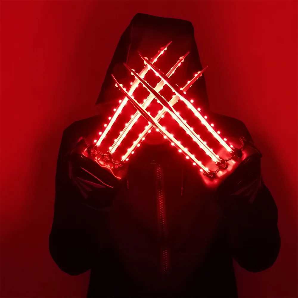 Cool Adult Children LED Wolverine Paw Gloves Lighting Up Costume Laserman Show Suit Jacket Glowing Night Club Performance Gloves W250528