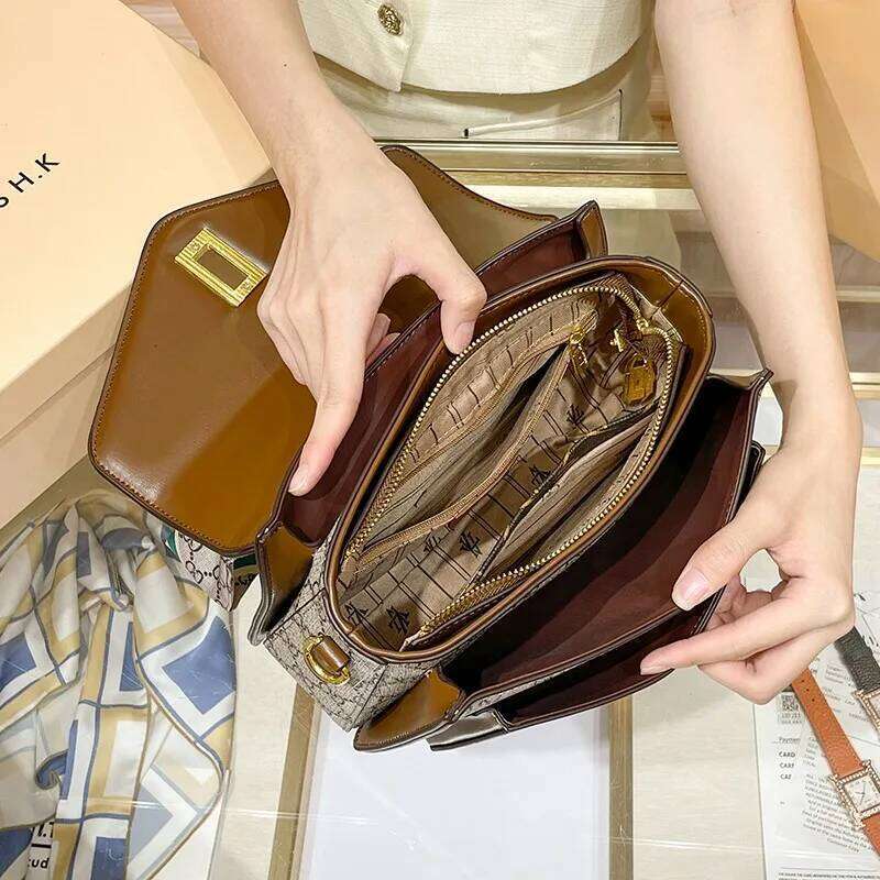 Design Bag Light Brand Women's New Fashionable And Versatile High-End Color Blocked Handbag, Single Shoulder Crossbody Bag Brand Bag