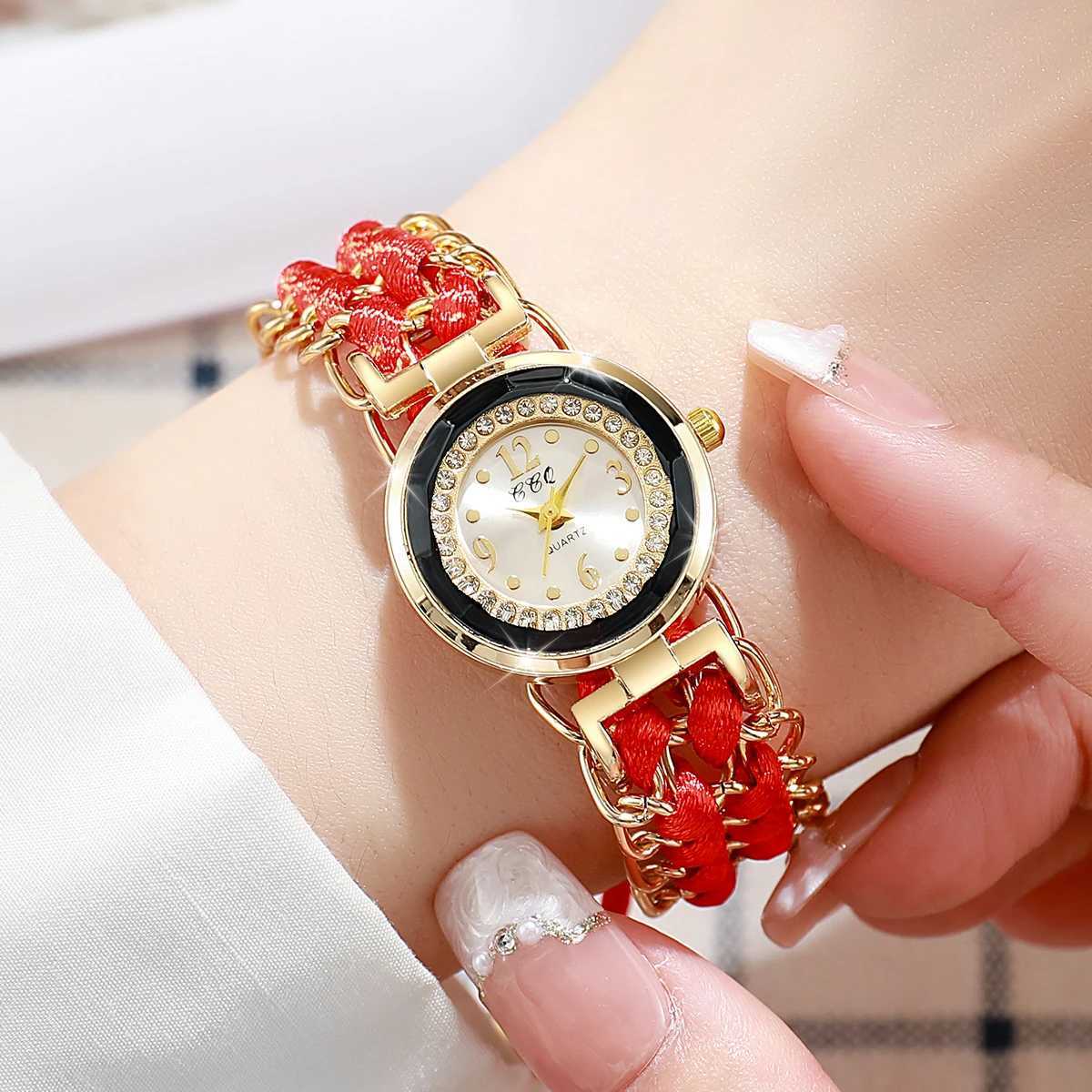 Womens Watch Fashion Braided Rope Bracelet Quartz Watches XJ250527