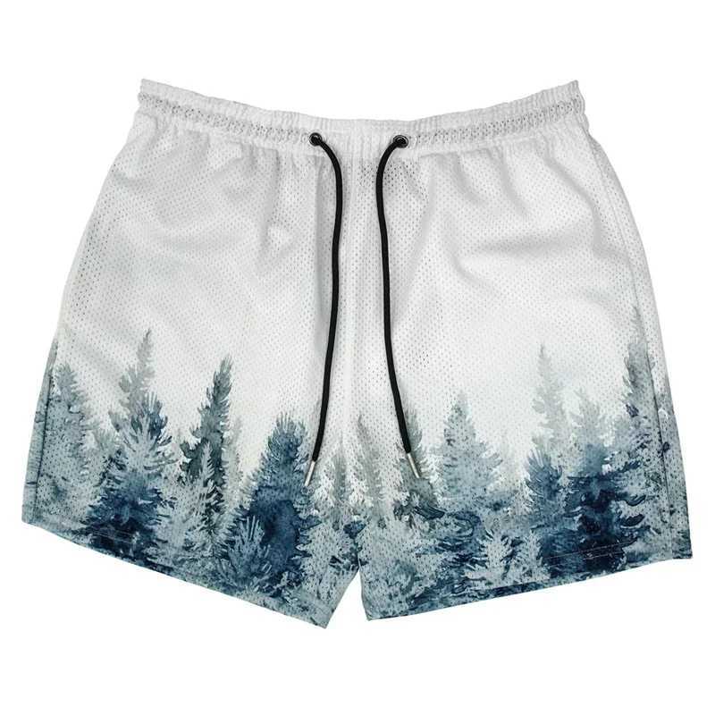 2024 summer NEW Mesh breathable shorts men sports fitness pants digital print loose Running Shorts Outdoor training short pants X250528
