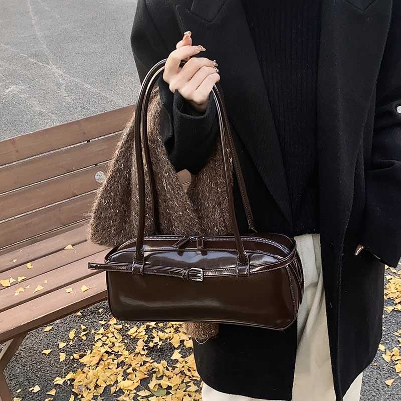 2025 Retro Womens Satchel Hobo Bag PU Leather Underarm Bag Designer Large Capacity Autumn and Winter Commuter Shoulder Bag Y250528