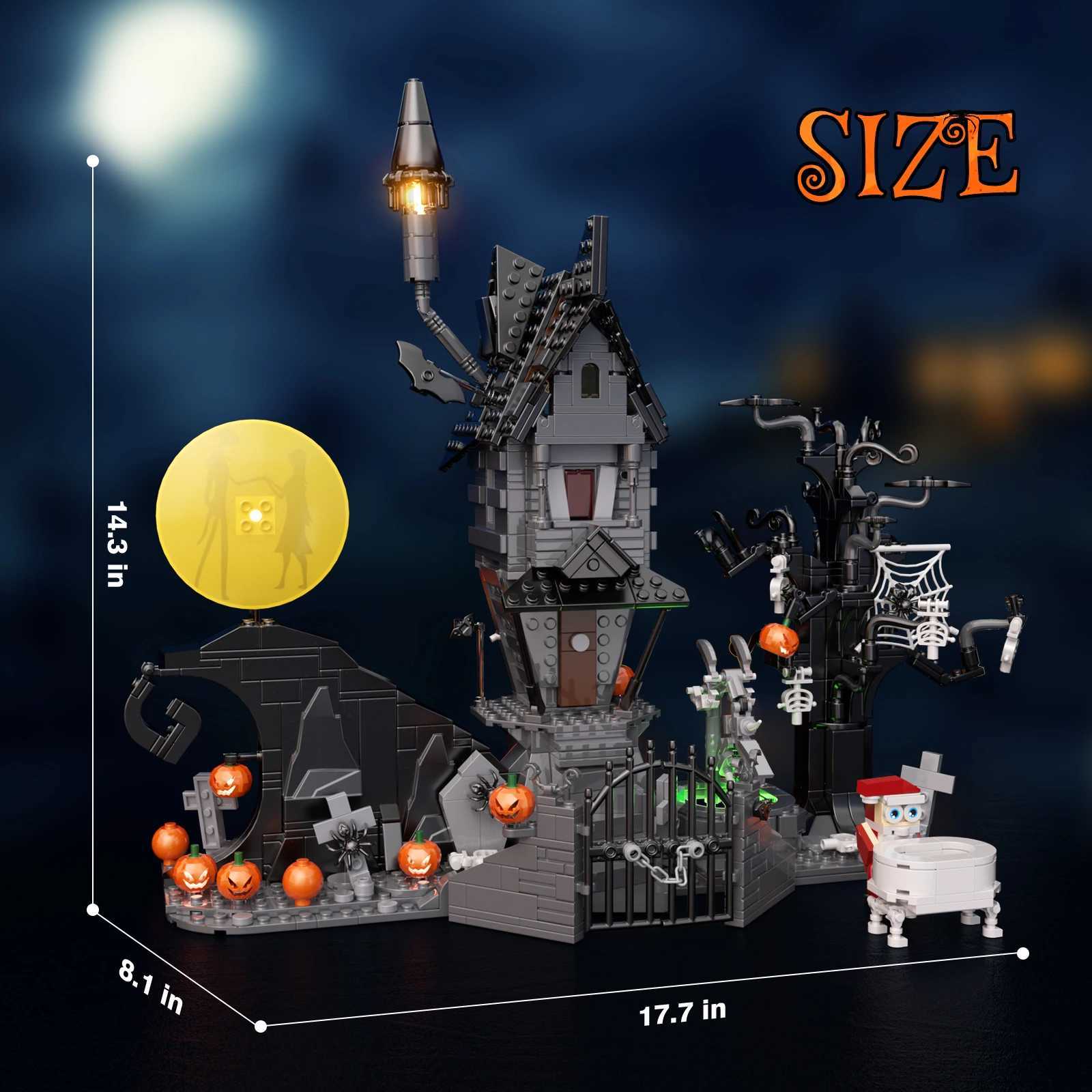 Nightmare Before Building Sets Horror Pumpkin Ghost House Model Blocks Halloween Christmas Gift Kids Adults Free shipping