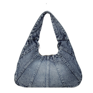 Luxury Brand Designer Bag Single Shoulder Bag Zipper Stitching Underarm Bag Denim Patchwork Trendy Dumpling Bag New Fashionable Handbag