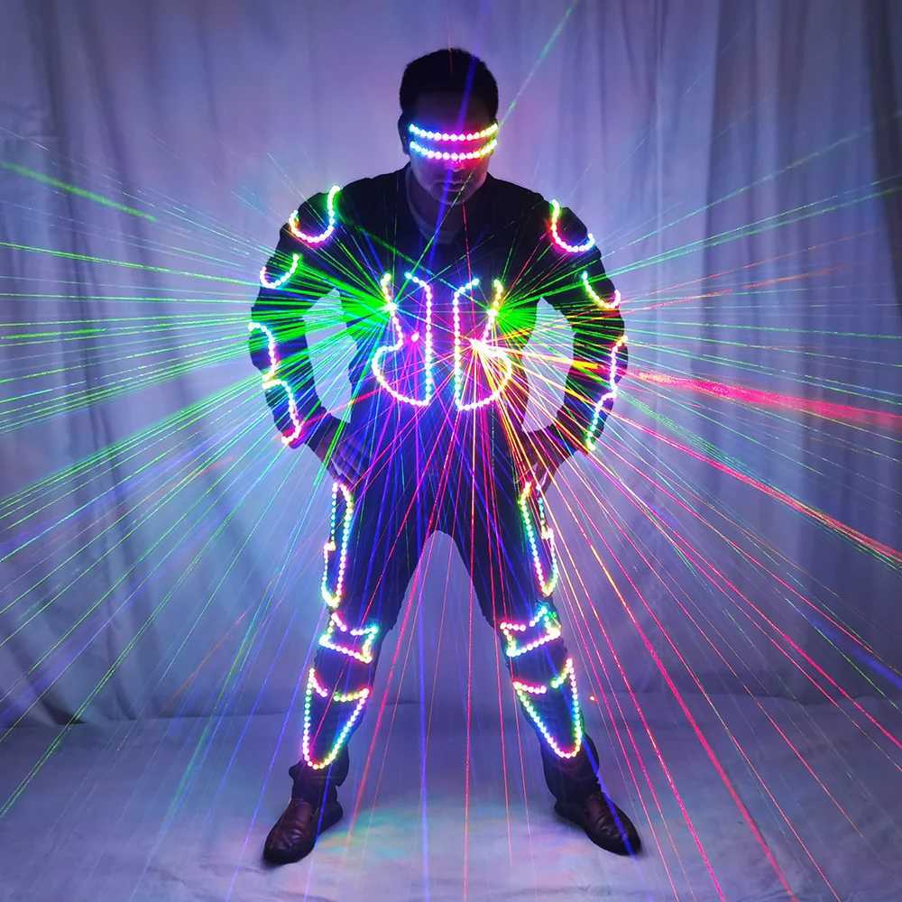 Future LED Robot Dance Armor RGB Laser Suit Festival Celebration Prom Party Music Show Costume Dancer Show Club Dress W250528