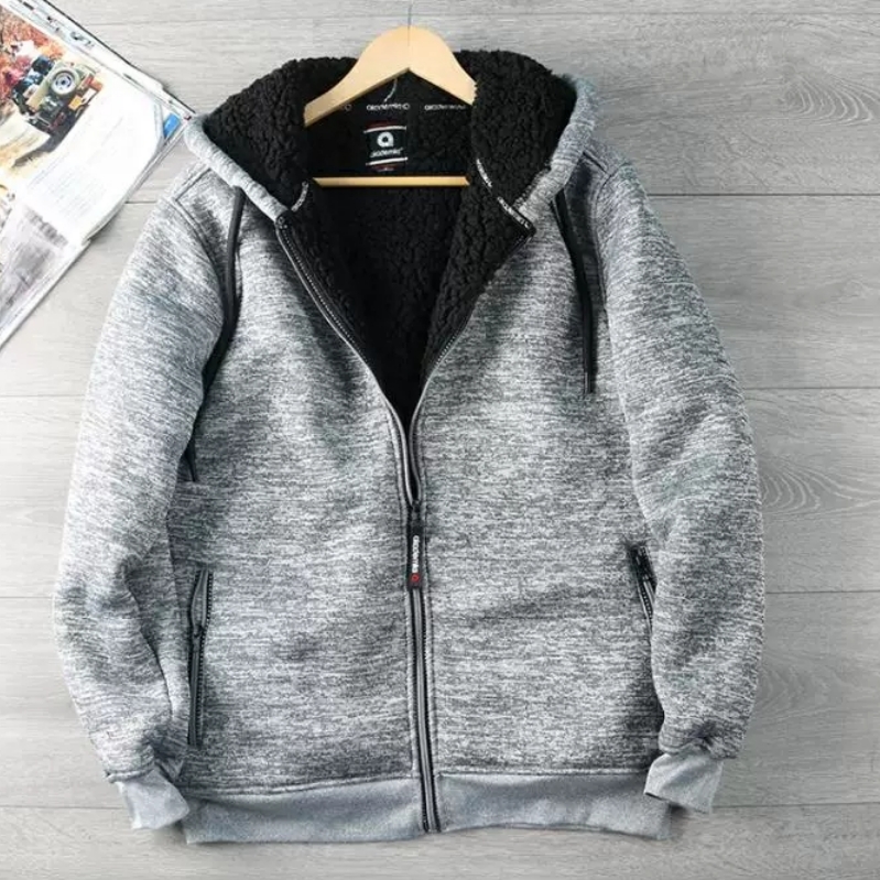 Men's Double-Layer Thickened Warm Hooded Sweater for Autumn/Winter - Stylish & Cozy