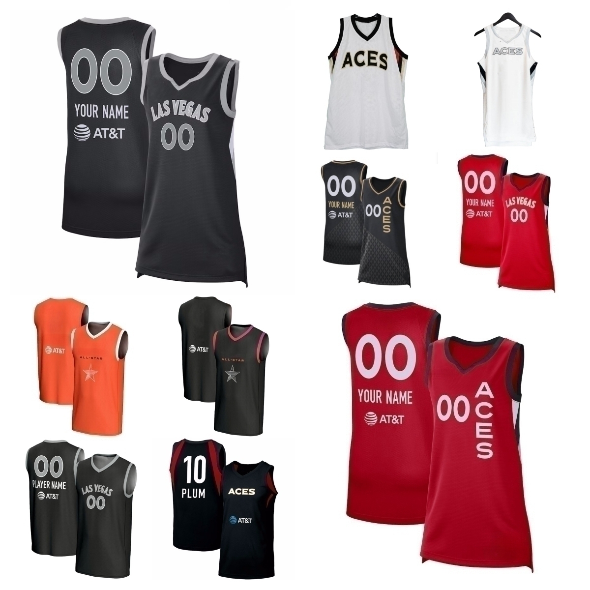 Aces Jersey Basketball Crystal Bradford Kiah Stokes Cheyenne Parker-Tyus Megan Gustafson A'ja Wilsons Jackie Young Gray Jewell Loyd Dana Evans Men Women Youth