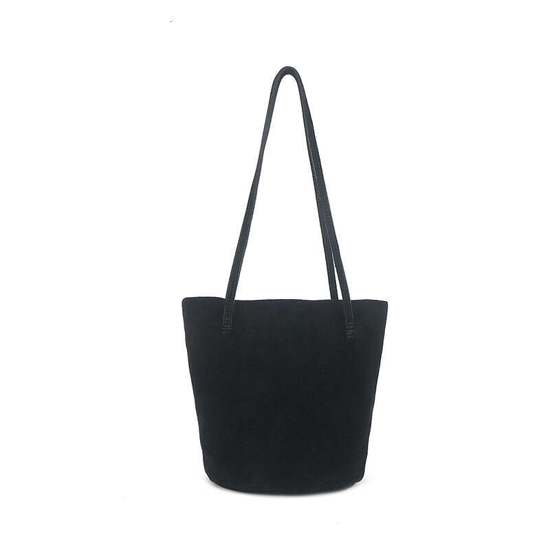 Autumn Winter New Genuine Leather Matte Bucket for Women High-end Niche Versatile Tote Shoulder Underarm Crossbody Bag