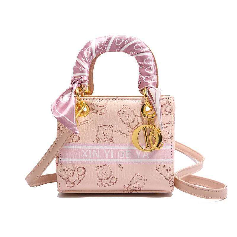 2025 New Women's Printed Bear Princess Diana Niche High-End Fashion Versatile Shoulder Messenger Bag