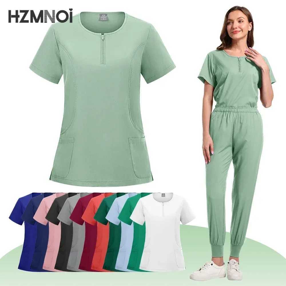 HZM Dentist Scrub Suits for Doctors and Nurses Spa Uniform Medical Uniforms Medical Blouse Jumpsuit Scrubs Set Nurse Sweatshirt X250528