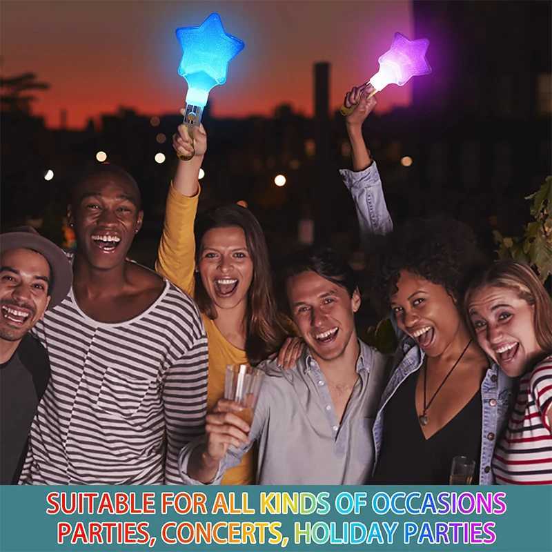 1Pc Colors Change LED Glow Stick Heart Star Shape Luminous Concert Cheering Tube Wedding Party Light Stick W250528