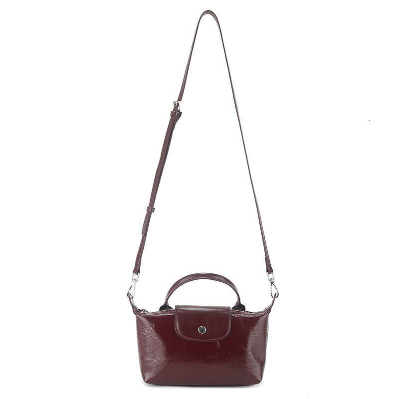 for Women New Korean Style Mini Dumpling Fashion Commuter Handbag Top Layer Cowhide Simple Shoulder Crossbody Bag