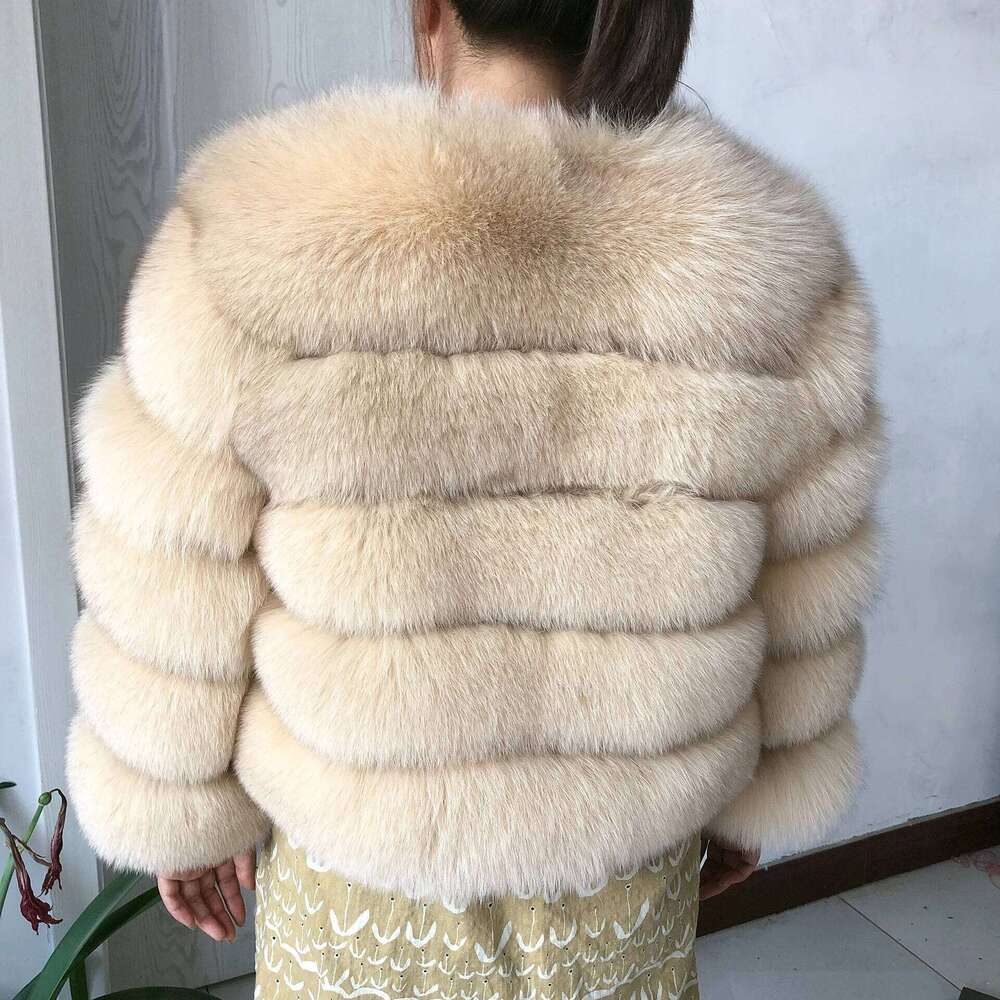 New fox women's winter warm natural jacket Short raccoon 100% real fur coat high quality hot sale