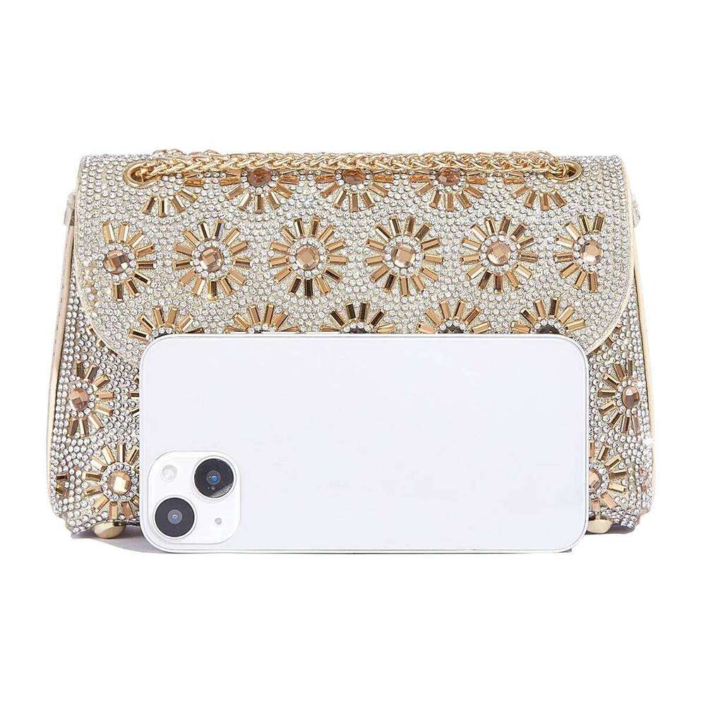 New Shoulder bag Women's Rhinestone Evening Bag Fashion Shiny Party Handbag Casual Clutch Square Purse