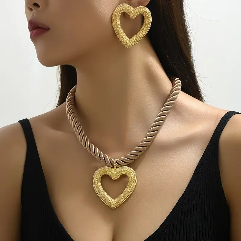 3Pc Summer Ocean Jewelry Set for Women-Starfish Shell Heart Necklace EarringsBeach Vacation Party GiftDainty Adjustable Chain 250527