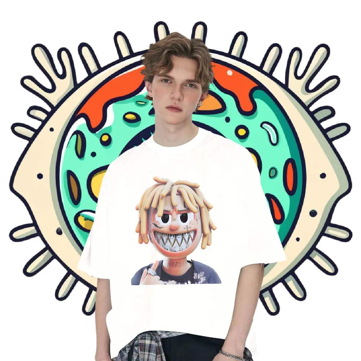 Fashion Casual T Shirts Cartoon Printing Men Plus Size Custom Men Tshirts Casual Round Neck Short Sleeve Popular Clothes
