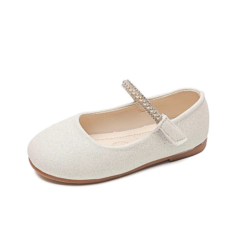 Soft Rhinestones Shine Solid Color Simple Non-slip Girls Mary Janes for Party Wedding Shows Cute leather shoes 250528