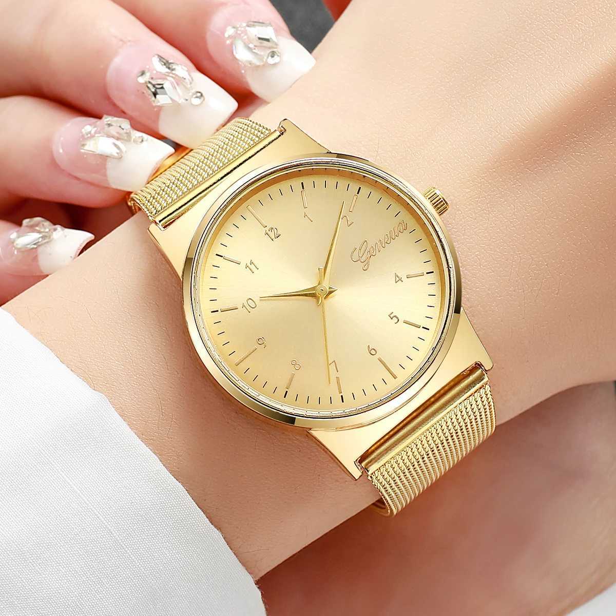 Fashion Women Watches Simple Arabic Dial Quartz Watch Luxury Mesh Band Ladies Wristwatches Reloj Mujer Girls Clock Gift XJ250527
