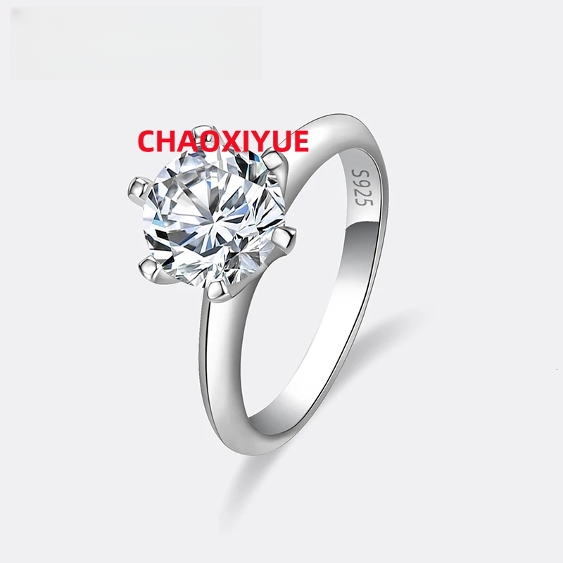 Moissanite Jewelry 925 Sterling Silver Moissanite Ring Round White Heart Vvs Diamond Engagement Moissanite Rings