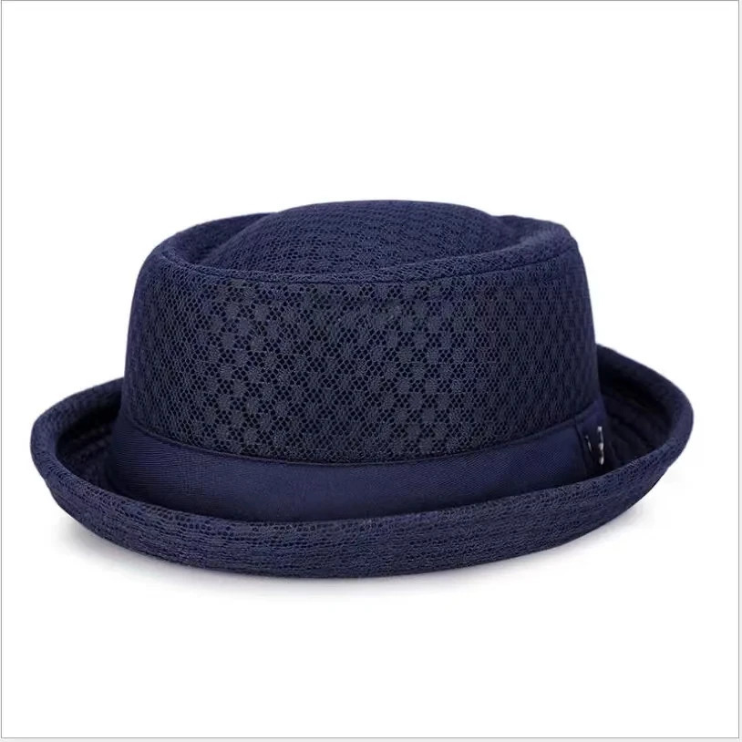 Breathable Hat England Mesh Flat Straw Hat Retro England Jazz Foldable Sun Hats Panama Casual Pa 250526
