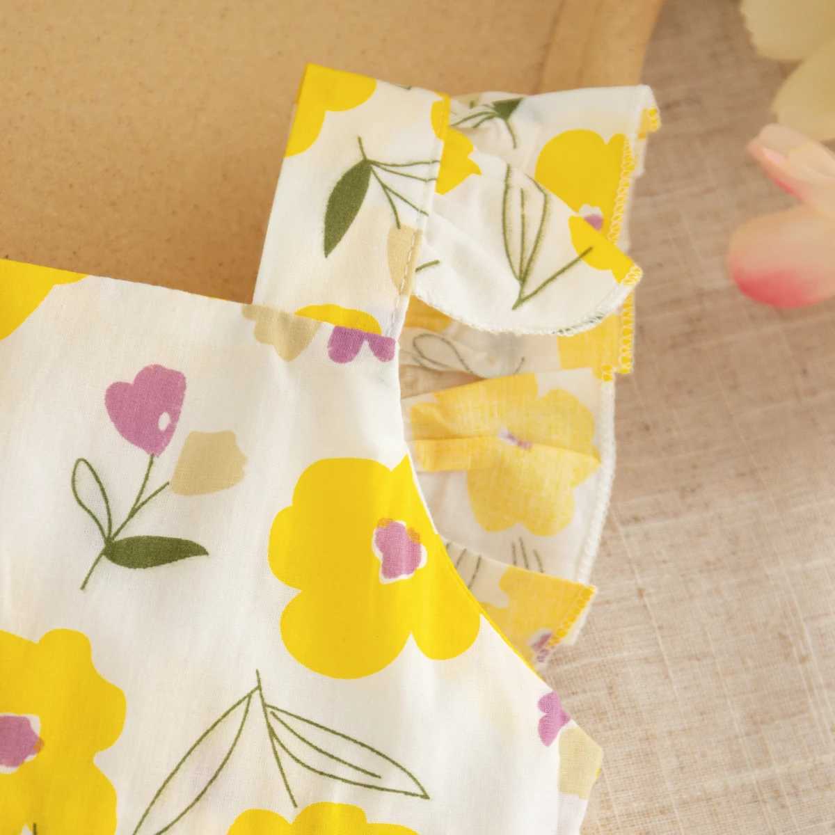 2pc/Set Baby Clothes Girl Summer Sleeveless Flower Cotton Kids Dresses 0-2 Years Old Sweet Comfort Dress For Baby Girl+Hat X250528