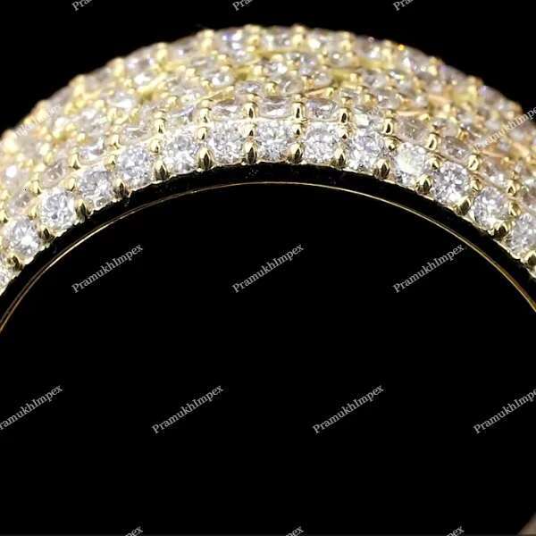 Hip hop Luxury Iced Out 5 Layers Moissanite Rings Diamonds Spinning Band Full Eternity Ring Custom Gold Plated 925 Silver Bands