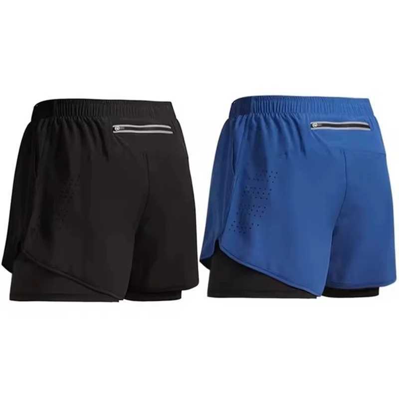 NEW Summer Fitness Built-in pocket Woven shorts men Quick Dry Gym Beach shorts Running Two pieces Double-deck Training Shorts X250528