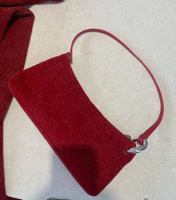 for Women New Fashion Matte Underarm High-end Niche Handbag Simple Xiangfei Velvet Boston Women's Bag